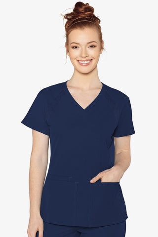 Med Couture 8470 Peaches Raglan Scrub Top - Navy