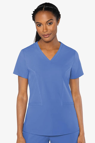 Med Couture 8434 Peaches Double V-neck Top - Ceil