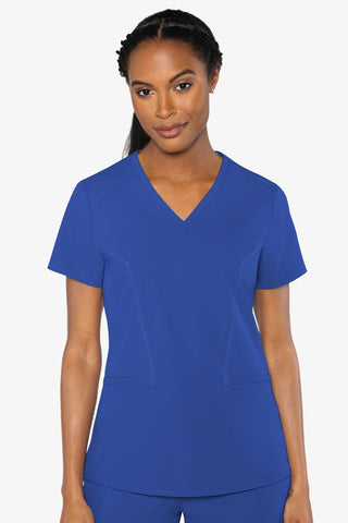 Med Couture 8434 Peaches Double V-neck Top - Royal